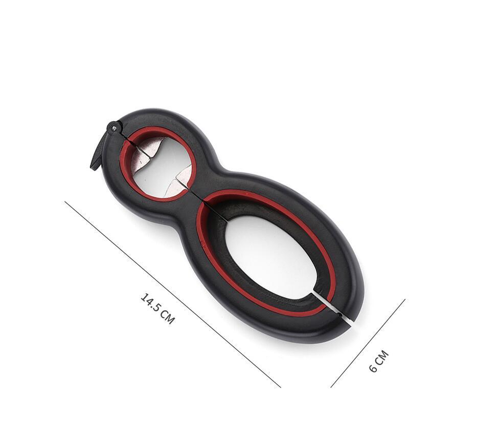 Portable Multi-Function 6-in-1 Twist Bottle Opener: Non-Slip Jar and Lid Gripper for Kitchen Use
