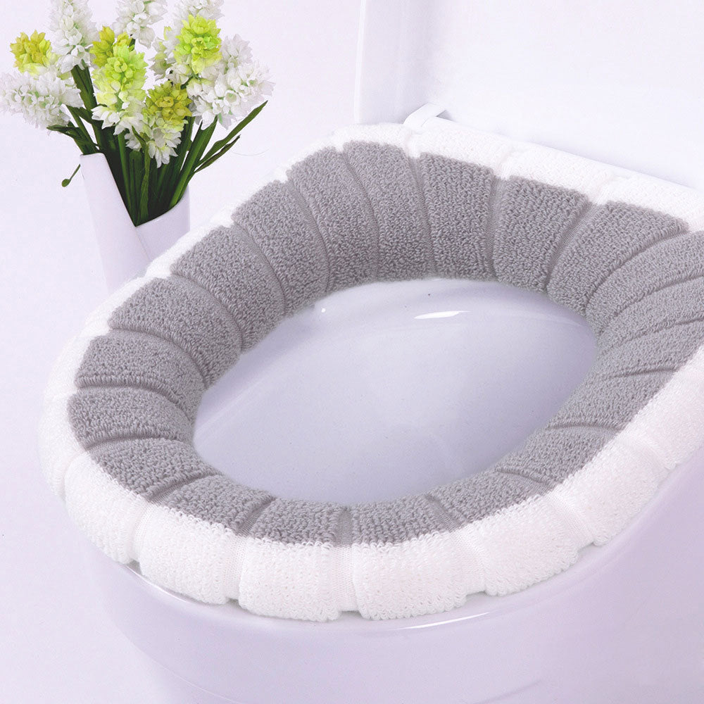 Thick Soft Warm Toilet Seat Cover: Stretchable & Washable Bathroom Cushion Pads for Comfort
