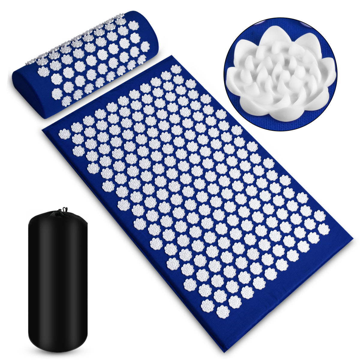 Acupressure mat and pillow set
