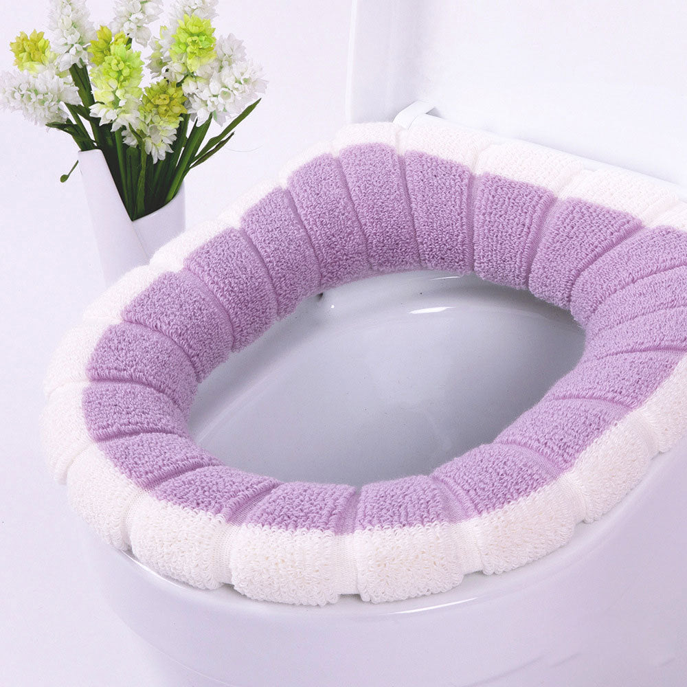 Thick Soft Warm Toilet Seat Cover: Stretchable & Washable Bathroom Cushion Pads for Comfort