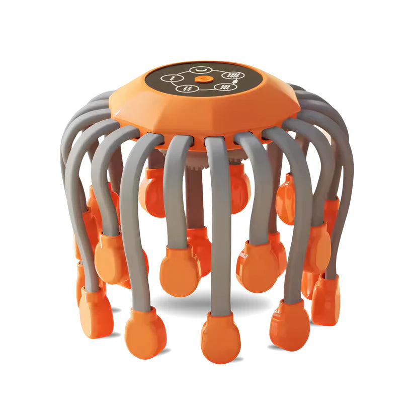 Electric Migraine Relief Scalp Massager – 20-Head Vibrating Octopus Massager with Red Light