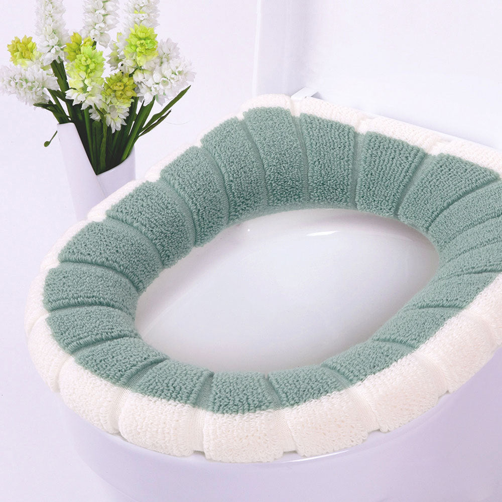 Thick Soft Warm Toilet Seat Cover: Stretchable & Washable Bathroom Cushion Pads for Comfort