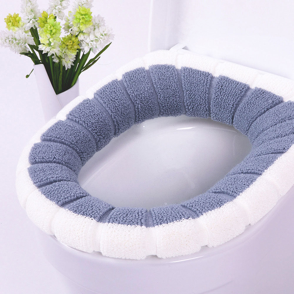 Thick Soft Warm Toilet Seat Cover: Stretchable & Washable Bathroom Cushion Pads for Comfort