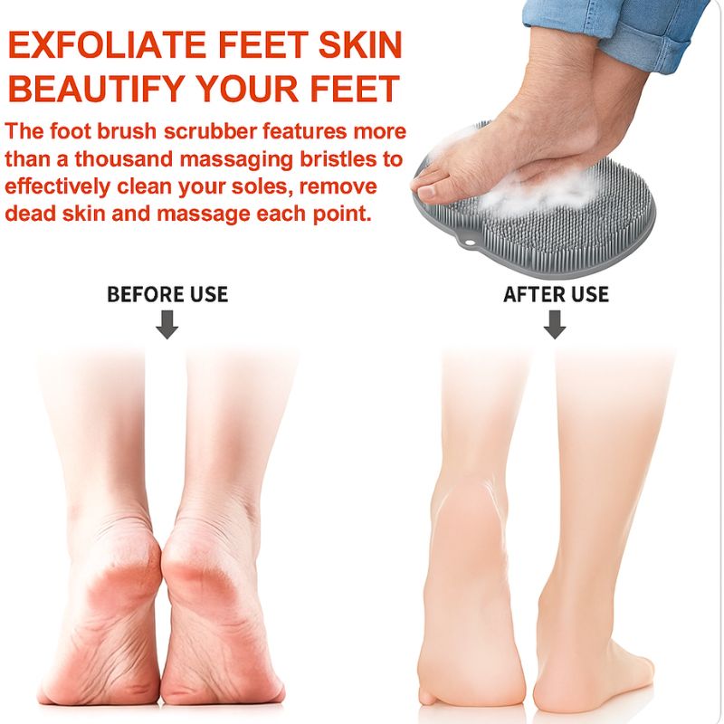Shower Foot Scrubber Mat – Back Washer & Exfoliating Pad with Suction Cups for Men & Women