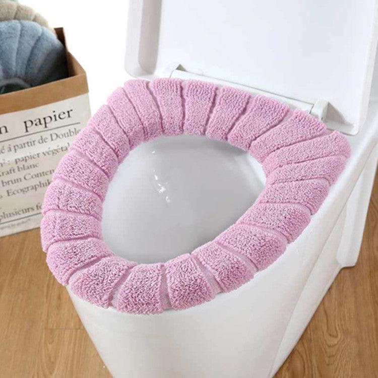 Thick Soft Warm Toilet Seat Cover: Stretchable & Washable Bathroom Cushion Pads for Comfort