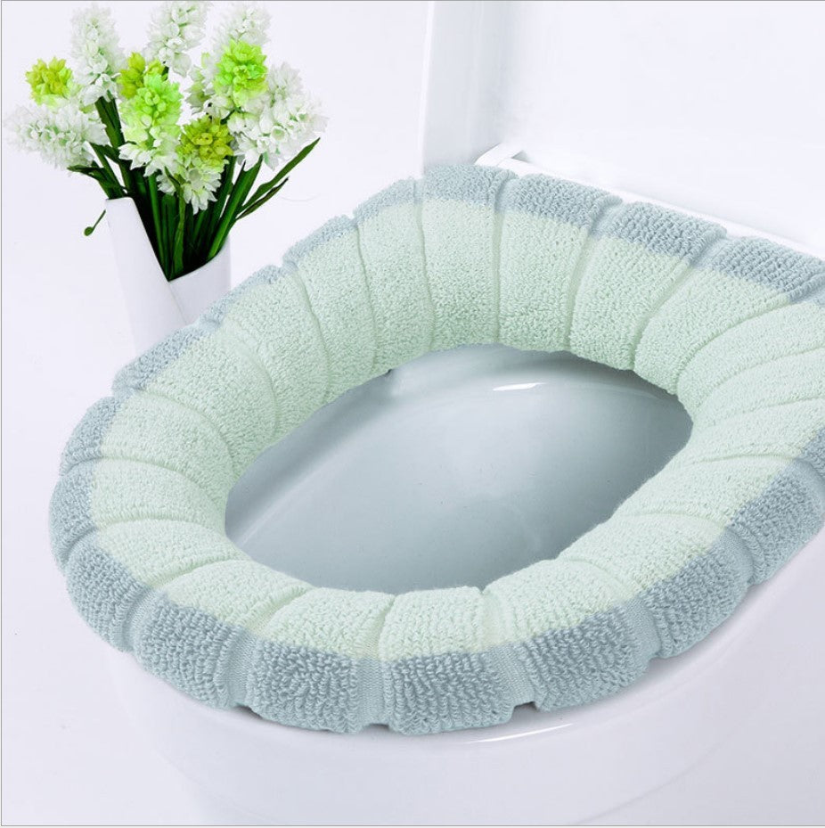 Thick Soft Warm Toilet Seat Cover: Stretchable & Washable Bathroom Cushion Pads for Comfort