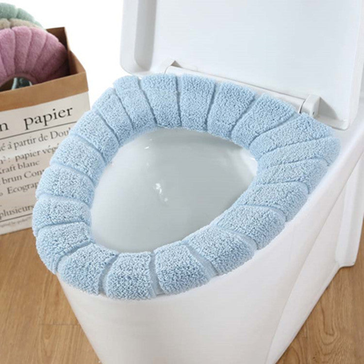 Thick Soft Warm Toilet Seat Cover: Stretchable & Washable Bathroom Cushion Pads for Comfort
