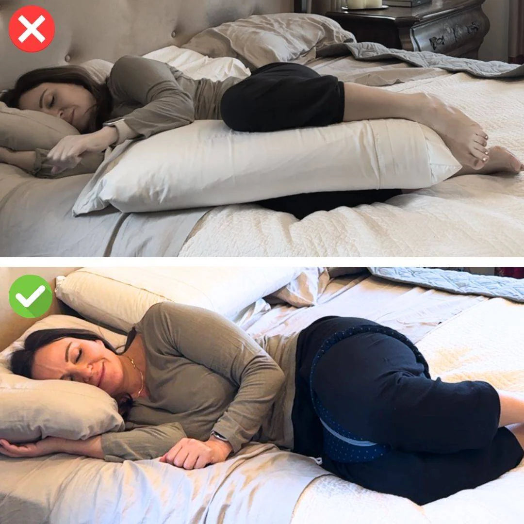 Breathable knee pillow for sleeping with soft cotton cover and firm support