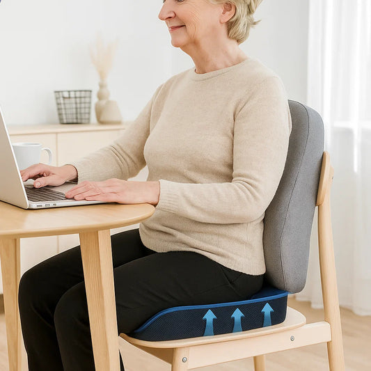 Seat Cushion & Lumbar Pillow Set – Memory Foam Support for Office & Home Comfort