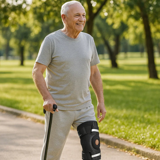 Elderly Man's Knee Brace