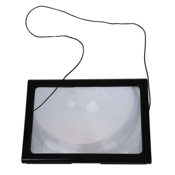 Foldable Hands-Free Desktop Magnifying Glass: 3X Full-Page Magnifier with LED Lights for Reading