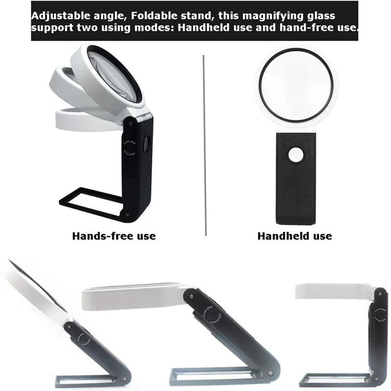 Hands-Free Folding Magnifier for Books