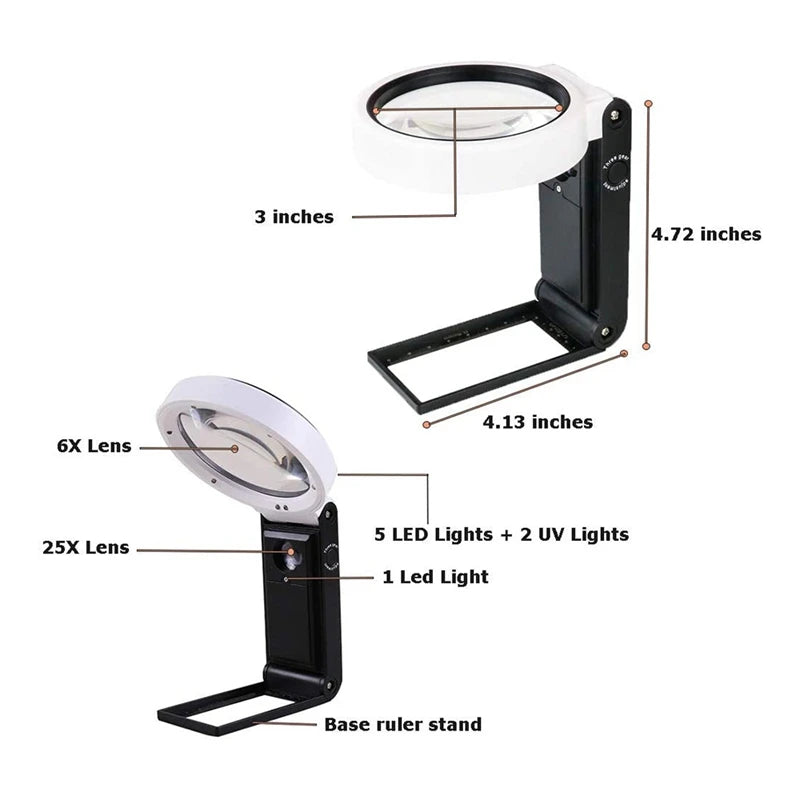 Illuminated Magnifying Glass for Reading