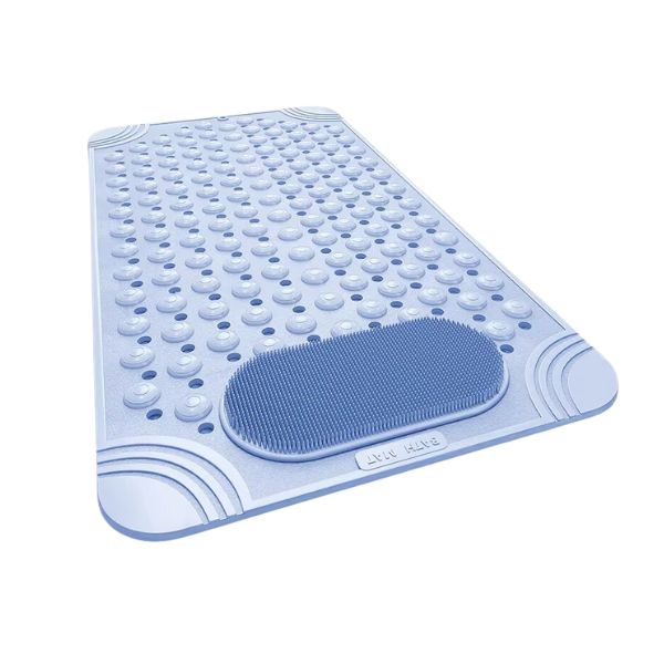 Non-Slip Shower Mat with Drain Holes, Suction Cups and Foot Massage Scrubber For Comfort and Safety