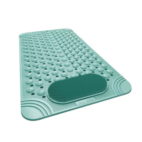 Non-Slip Shower Mat with Drain Holes, Suction Cups and Foot Massage Scrubber For Comfort and Safety