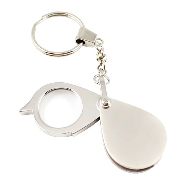 Pocket magnifying glass with keyring for seniors and collectors