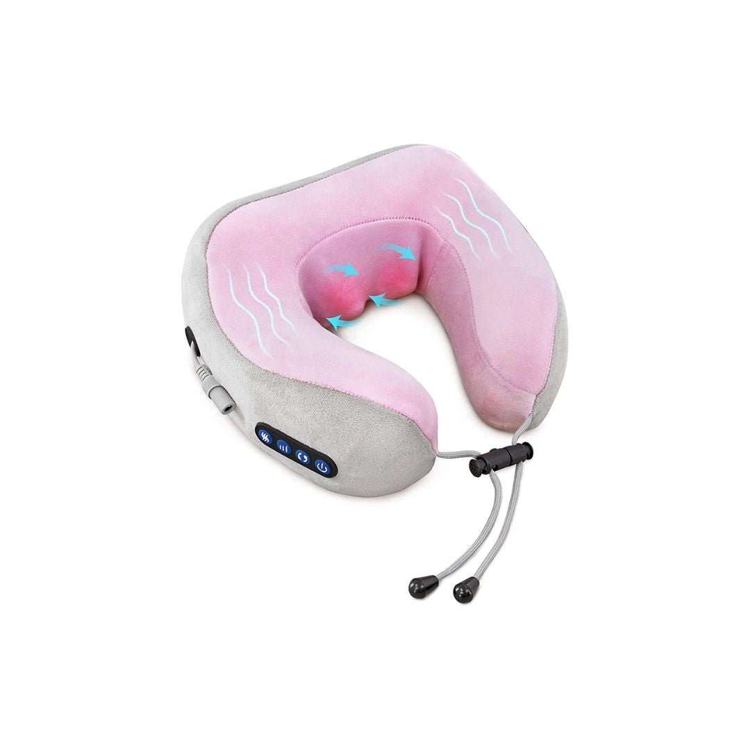 Portable Neck Massage Pillow for Seniors – Heat, Kneading & Support