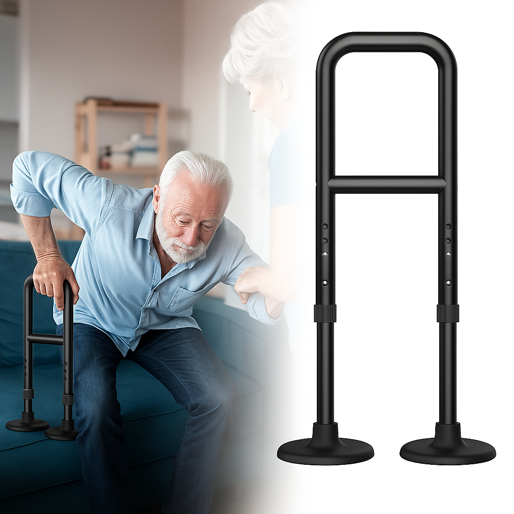 Portable stand assist for elderly and disabled with height adjustment