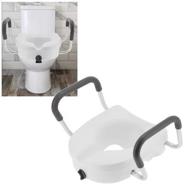 Adjustable raised toilet seat
