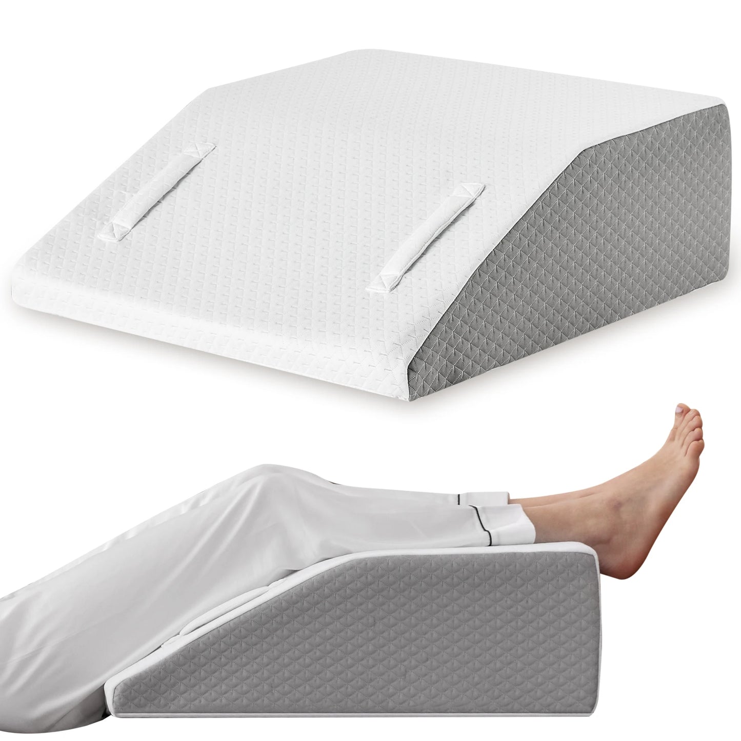 8-Inch Leg Elevation Pillow – Soft Memory Foam Wedge for Comfort & Relaxation