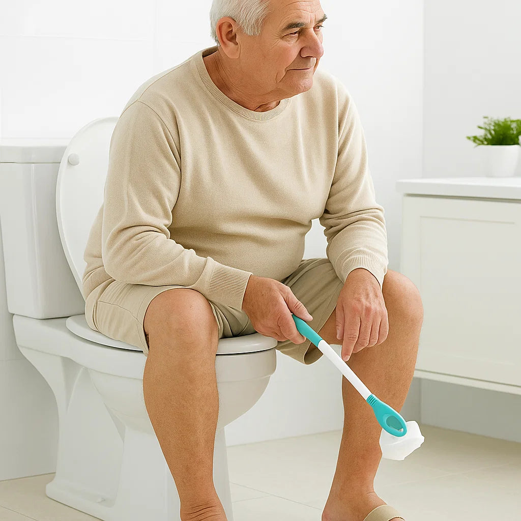 Senior Using Toilet Aid