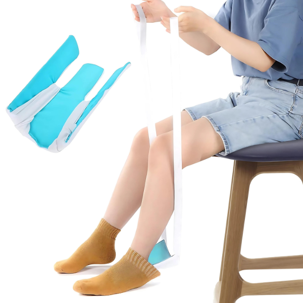 Sock aid device for seniors to put on socks easily without bending