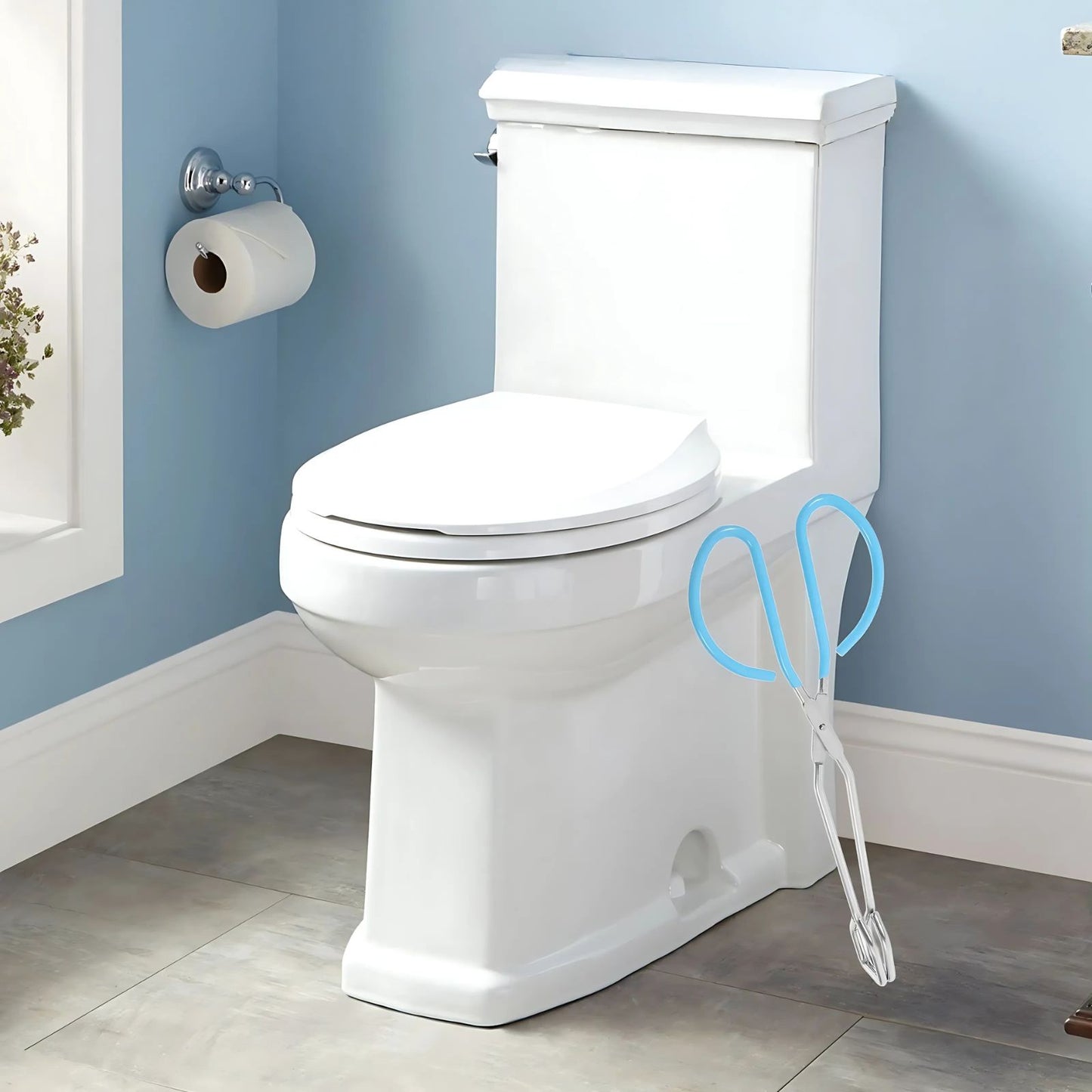 Bathroom tongs for wiping