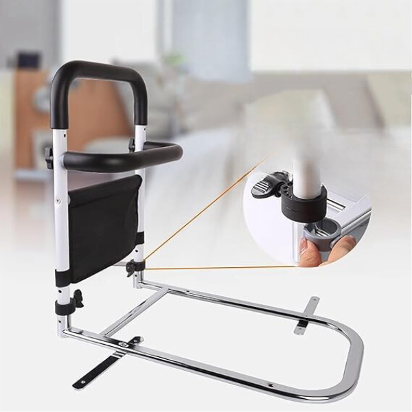 Stainless steel bed assist rail for seniors with limited mobility