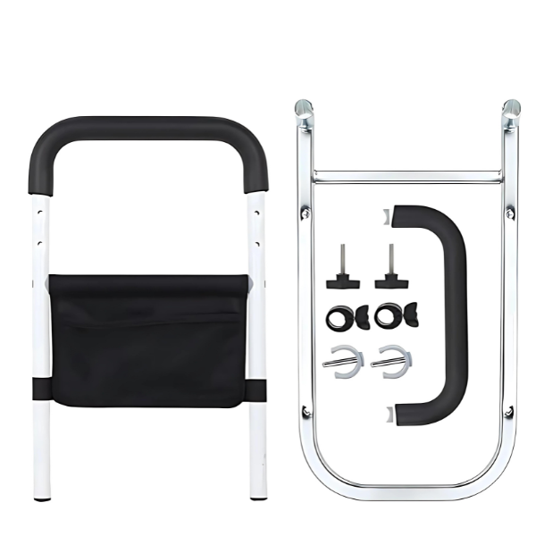 Sturdy bed grab bar for elderly safety beside toilet or bed