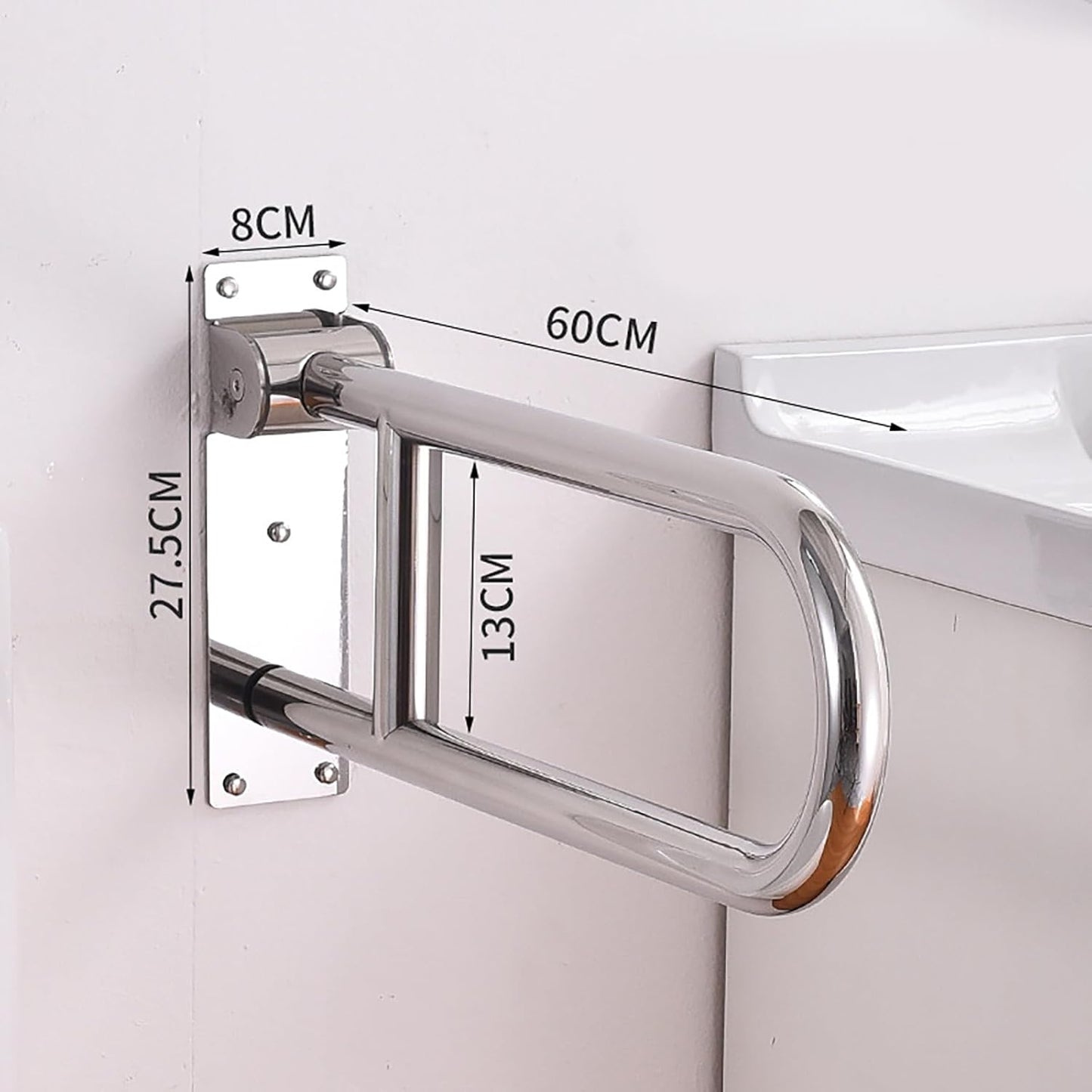Toilet safety support rail for seniors and recovering patients