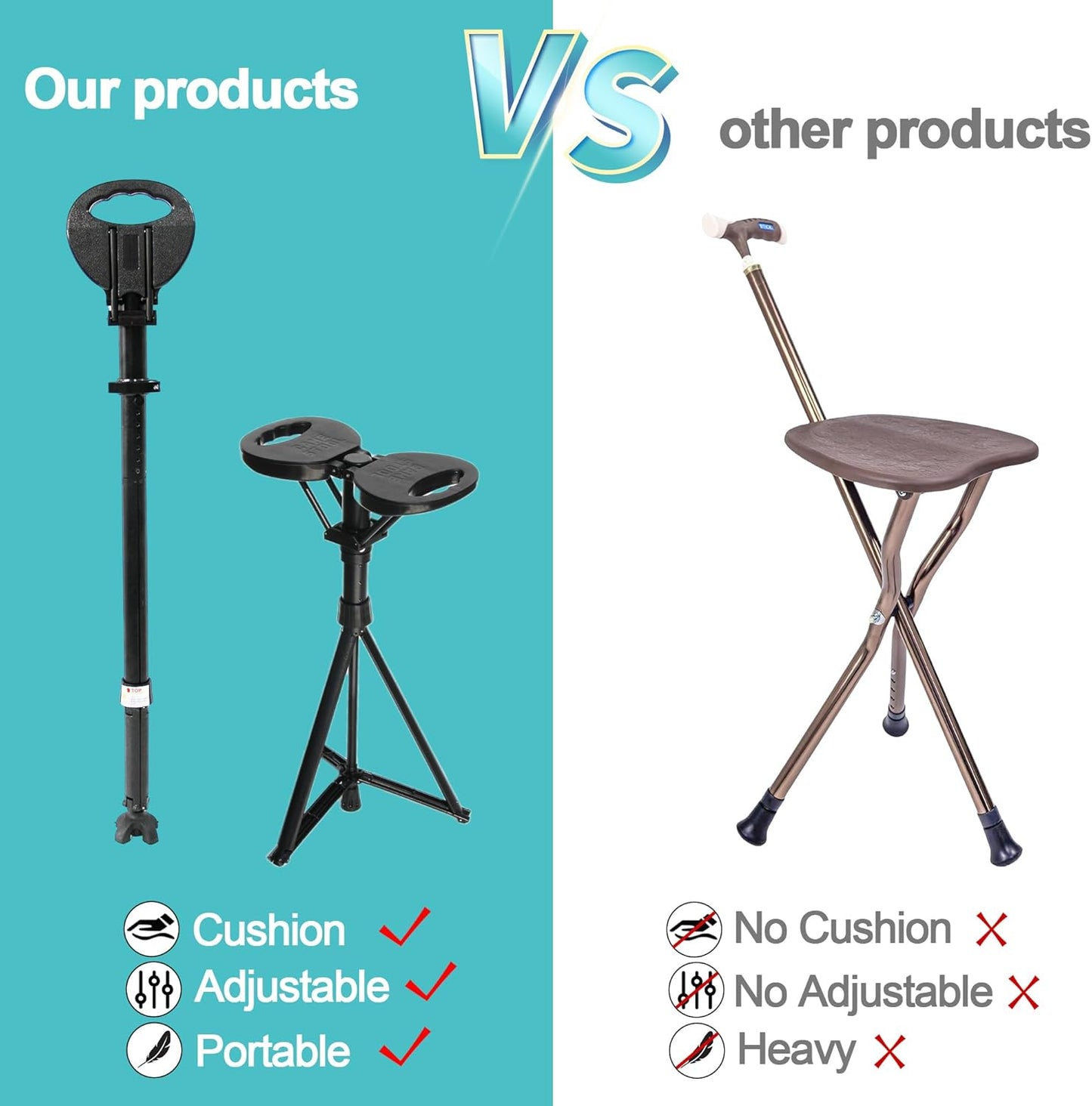 Aluminium Alloy Cane Stool