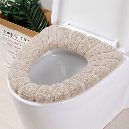 Thick Soft Warm Toilet Seat Cover: Stretchable & Washable Bathroom Cushion Pads for Comfort