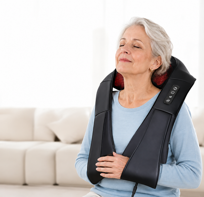 Heated Shiatsu Back & Neck Massager – Electric U-Shaped Deep Tissue Shoulder Massage Pillow