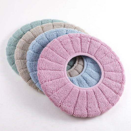 Thick Soft Warm Toilet Seat Cover: Stretchable & Washable Bathroom Cushion Pads for Comfort