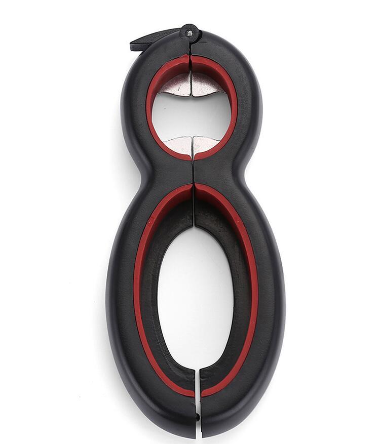 Portable Multi-Function 6-in-1 Twist Bottle Opener: Non-Slip Jar and Lid Gripper for Kitchen Use