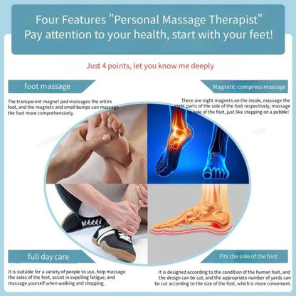 Magnetic Acupressure Insoles for Seniors - Soft Silicone Foot Support Inserts