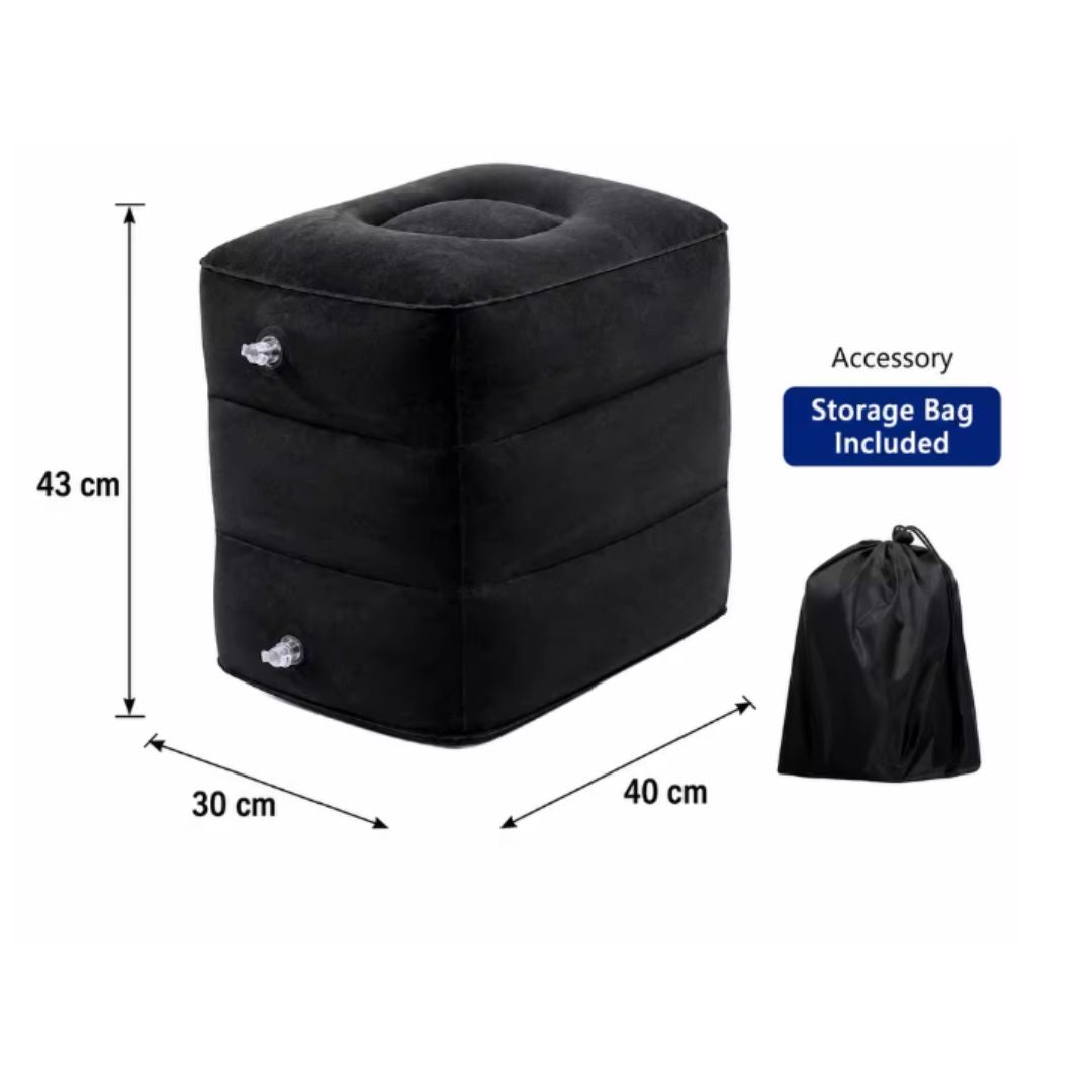 Travel Foot Rest Pillow – Adjustable Cushion for Flights, Car & Desk Use