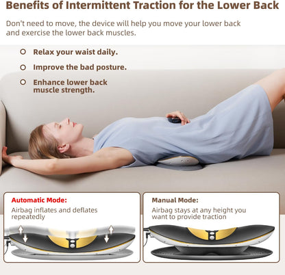 

Portable Lumbar Traction Device with Remote Control for Senior Mobility and Pain Relief