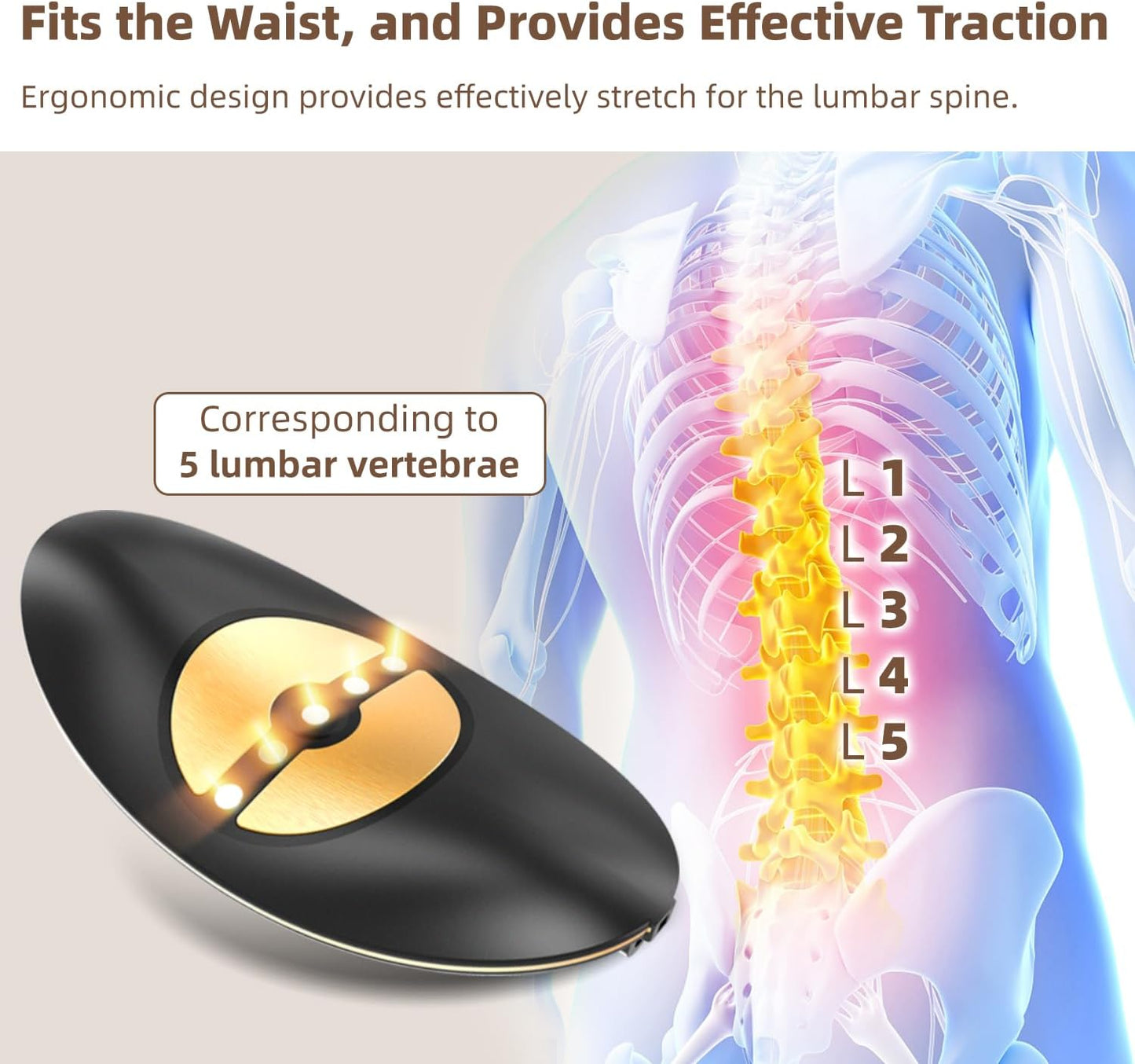 Electric Air Lumbar Traction Device for Seniors – Dynamic Back Massager with Heating & Vibration for Pain Relief