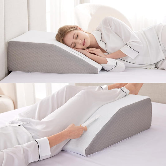 8-Inch Leg Elevation Pillow – Soft Memory Foam Wedge for Comfort & Relaxation