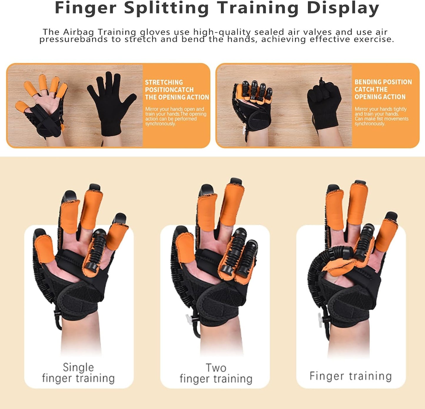Protable Rehabilitation Robot Gloves Stroke Hemiplegia Cerebral Infarction Training Device Finger Exerciser Hand Function Recove