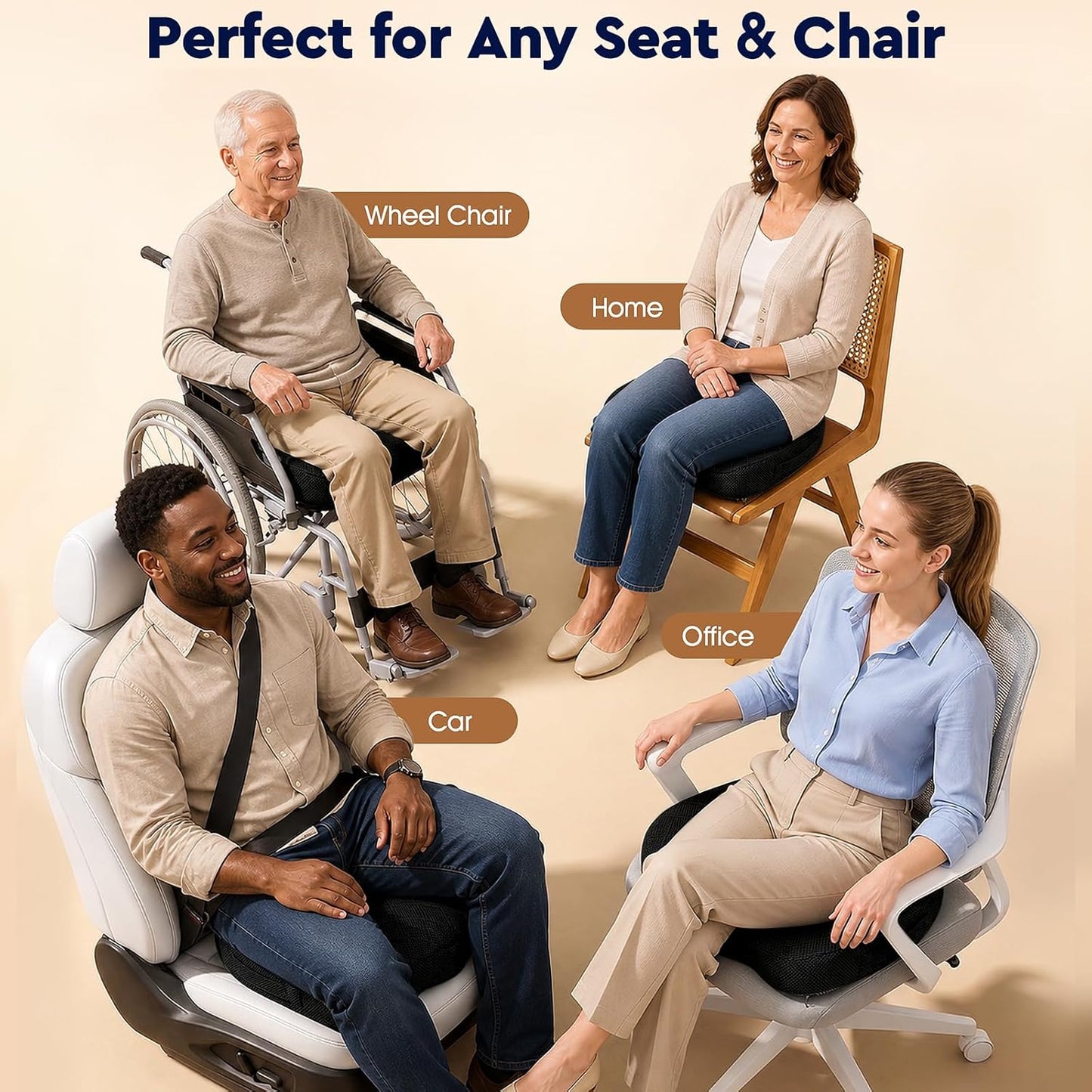 Memory Foam Office Lumbar Pillow – Enhanced Back Support for Comfort