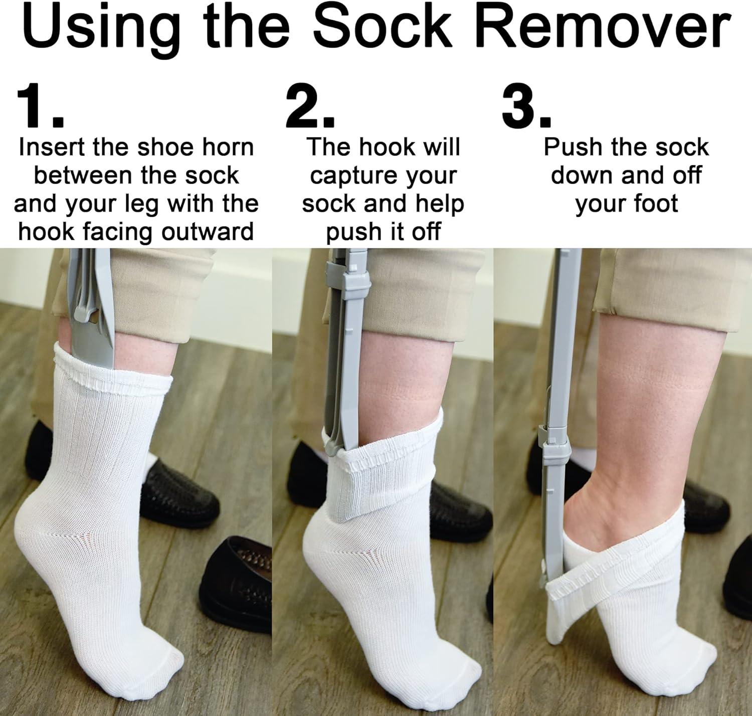 2-in-1 Shoe Horn and Sock Remover with Extendable Handle