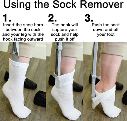2-in-1 Shoe Horn and Sock Remover with Extendable Handle