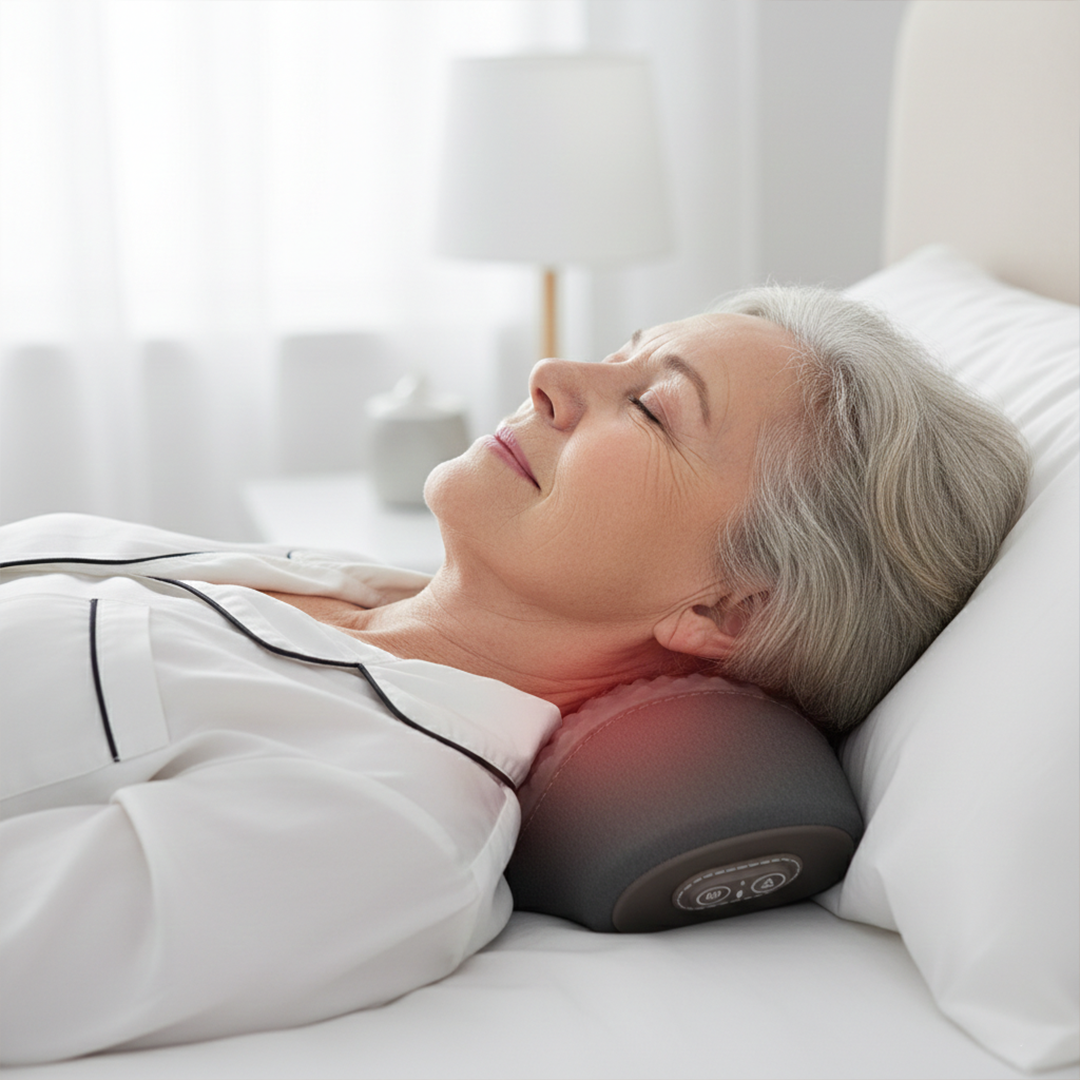 Electric Neck Massager Cervical Support Pillow – Senior Comfort & Relaxation Edition