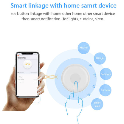 Wireless SOS Emergency Button: Smart Home Alarm with Mobile Alerts, Compatible with Tuya Zigbee Hub