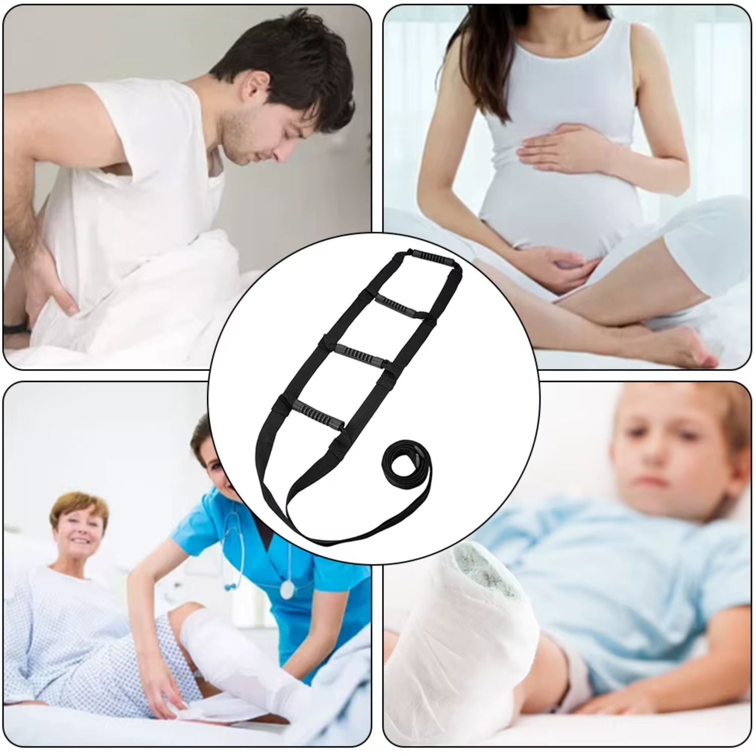 Adjustable bed assist ladder