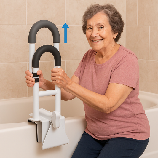 tool free bathtub grab bar