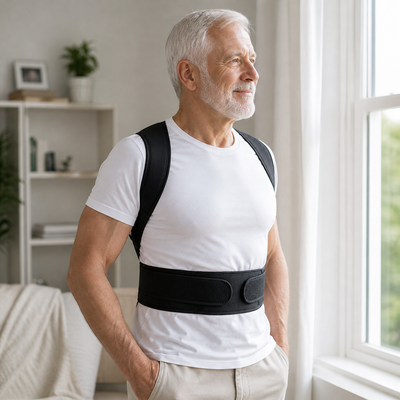Adjustable Posture Corrector for Seniors – Back & Shoulder Support Brace