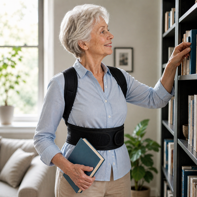 Adjustable Posture Corrector for Seniors – Back & Shoulder Support Brace